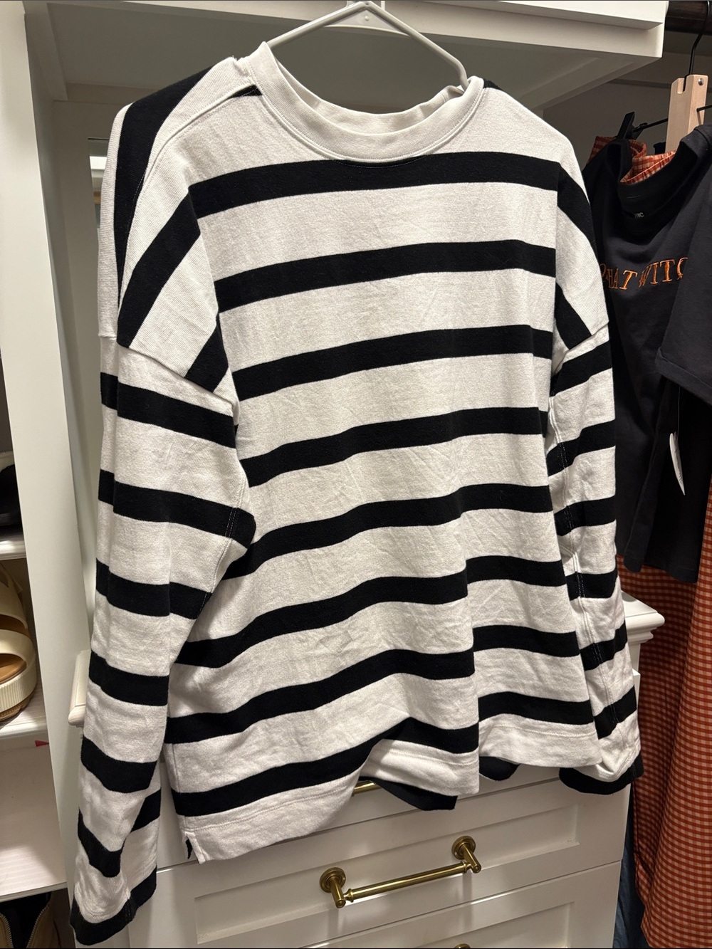 AYR Black and White Striped Long-Sleeve Tee